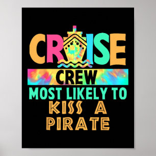 Póster Tripulación de crucero de vacaciones con Tie Dye m
