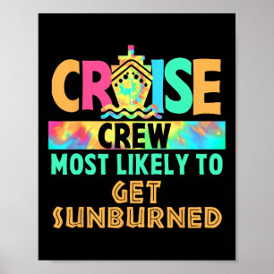 Póster Tripulación de crucero de vacaciones con Tie Dye M