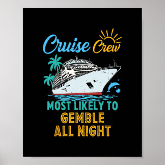 Póster Tripulación de crucero familiar divertido más prob