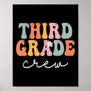 Póster Tripulación De Grado Retro Groovy Vintage Primer D