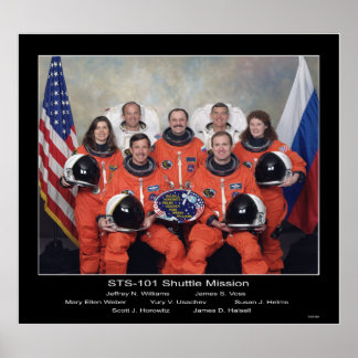 Póster Tripulación de la misión del transbordador STS-101
