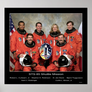 Póster Tripulación de la misión del transbordador STS-85.
