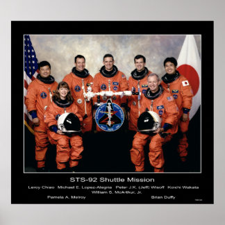 Póster Tripulación de la misión del transbordador STS-92.