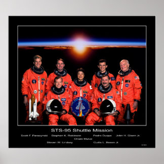 Póster Tripulación de la misión del transbordador STS-95
