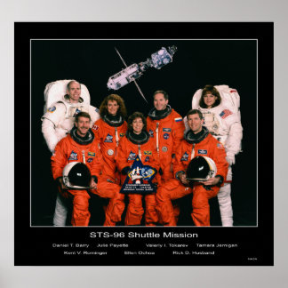 Póster Tripulación de la misión del transbordador STS-96