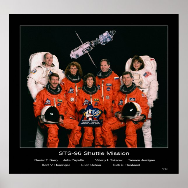 Póster Tripulación de la misión del transbordador STS-96 (Frente)