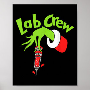 Póster Tripulación de laboratorio Feliz Navidad Técnico d