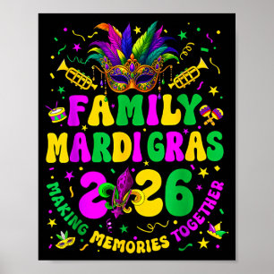 Póster Tripulación de Mardi Gras familiar 2026 Viaje de C