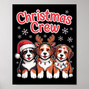Póster Tripulación de Navidad Cachorro Perro Divertida Na