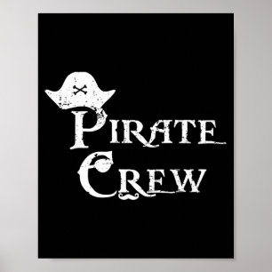 Póster Tripulación de piratas divertido disfraz de Hallow