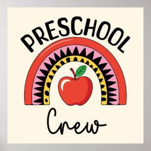Póster Tripulación de Preescolar Arcoíris