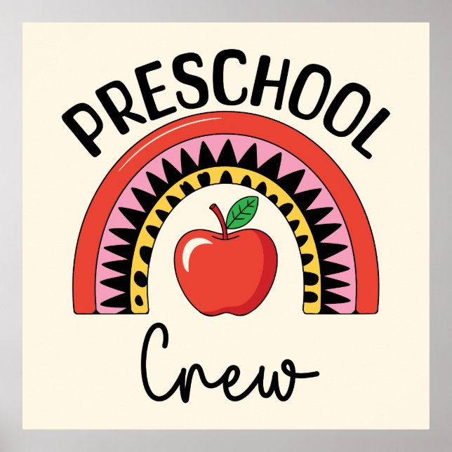 Póster Tripulación de Preescolar Arcoíris (Frente)