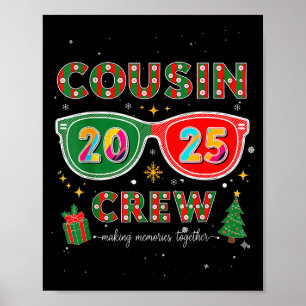 Póster Tripulación de primos 2025 P divertido de Navidad 