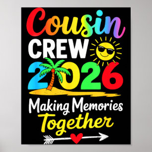 Póster Tripulación de primos 2026 creando recuerdos famil