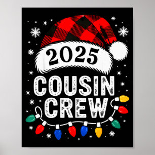 Póster Tripulación de primos Navidad 2025 Santa Niños Fam