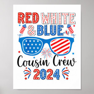 Póster Tripulación De Primos Rojo Blanco Y Azul 2024 4 De