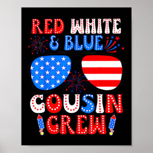 Póster Tripulación De Primos Rojo Blanco Y Azul 4 De Juli
