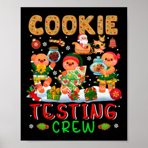 Póster Tripulación de Pruebas de Galletas Navidad Tres Ga