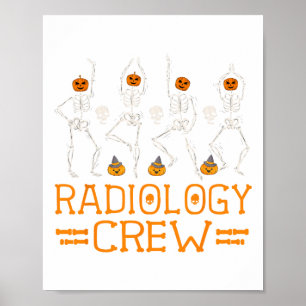 Póster Tripulación de radiología bailando Skeletkin Calab