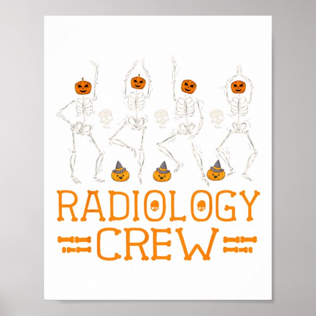 Póster Tripulación de radiología bailando Skeletkin Calab (Frente)