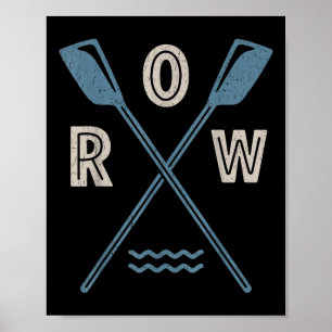 Póster Tripulación de Remo de Fila Timonel Remero Barco R