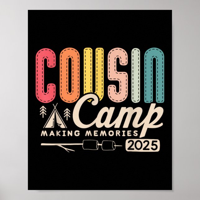 Póster Tripulación del campamento de primos 2025 Vacando  (Frente)