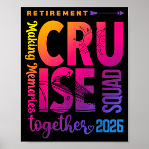 Póster Tripulación del crucero de jubilación Tie Dye 2026