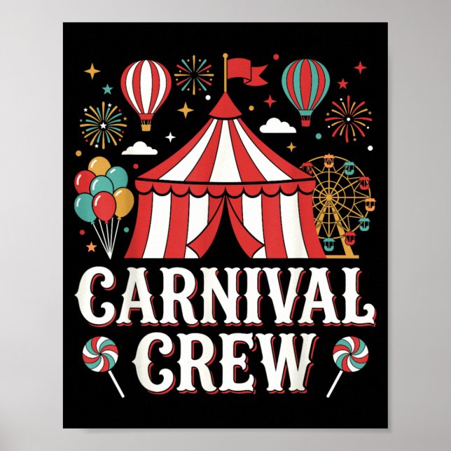 Póster Tripulación Divertida de Carnaval Tema de Fiesta d (Frente)