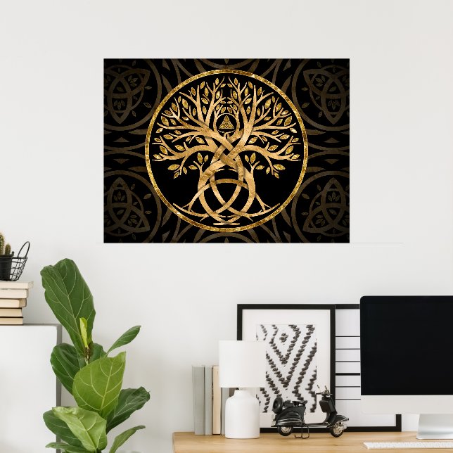 Póster Triquetra Árbol de vida (Oficina en casa)