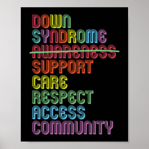 Póster Trisomy 21 Conciencia sobre el síndrome de Down Ar