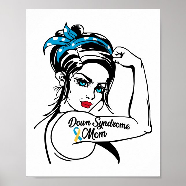 Póster Trisomy 21 Down Syndrome Mom Rosie The Riveter (Frente)