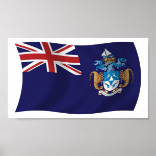 Póster Tristan Da Cunha Flag Poster Print