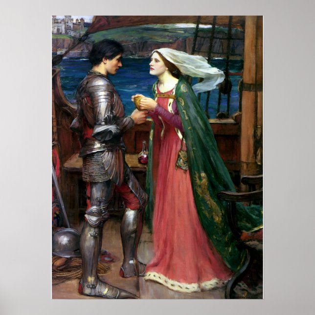 Póster Tristán e Isolda de John William Waterhouse (Frente)