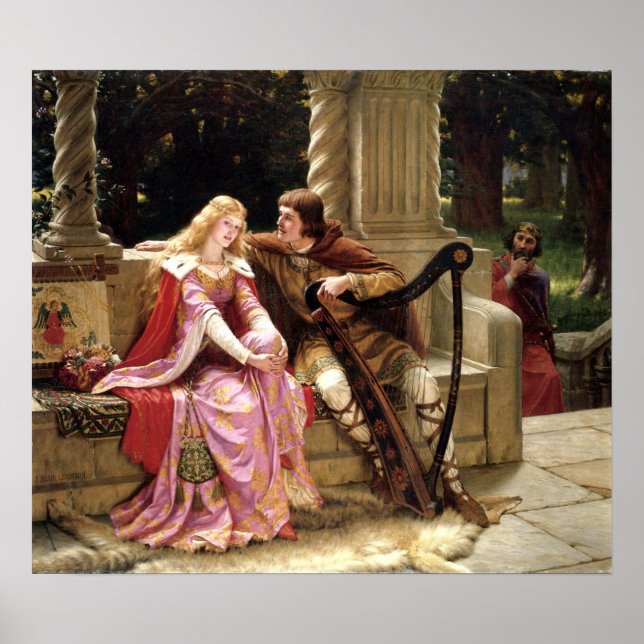 Póster Tristan & Iseult de Edmund Leighton 1902 (Frente)
