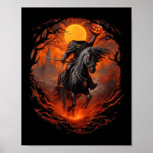 Póster Triste calabaza sin cabeza Halloween