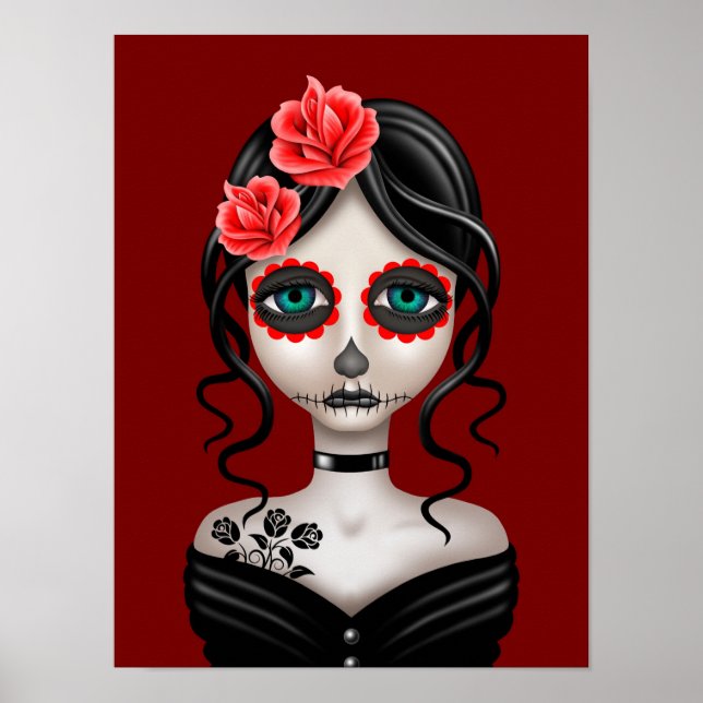 Póster Triste día del Chica muerto en rojo (Frente)