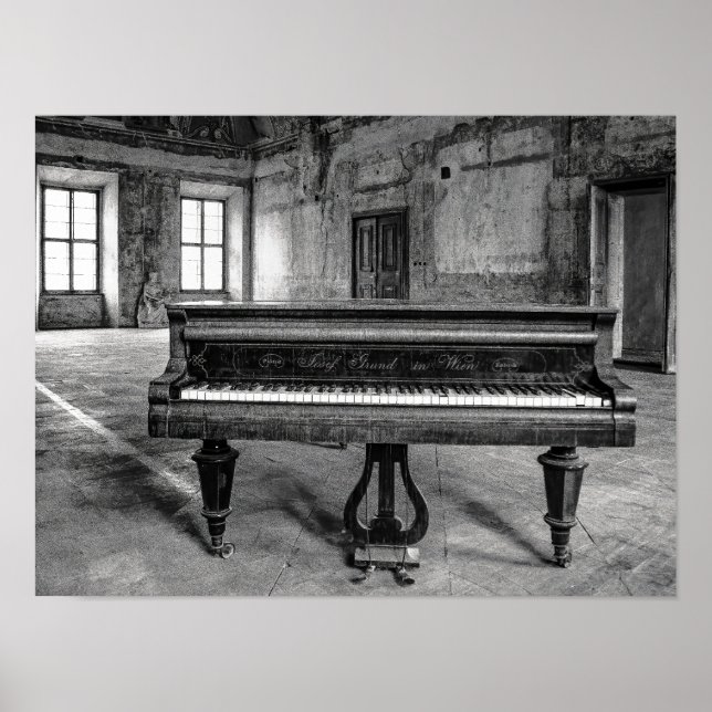 Póster Triste frente de piano (Frente)