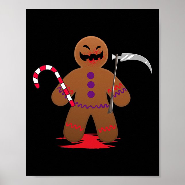 Póster Triste Muerte Gingerbread Man Para Halloween (Frente)