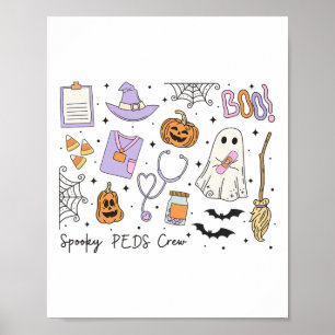 Póster Triste Salón de Pediatría de Calabaza de Halloween