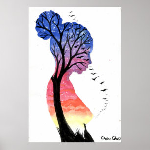 Póster Tristeza o sensación de azul