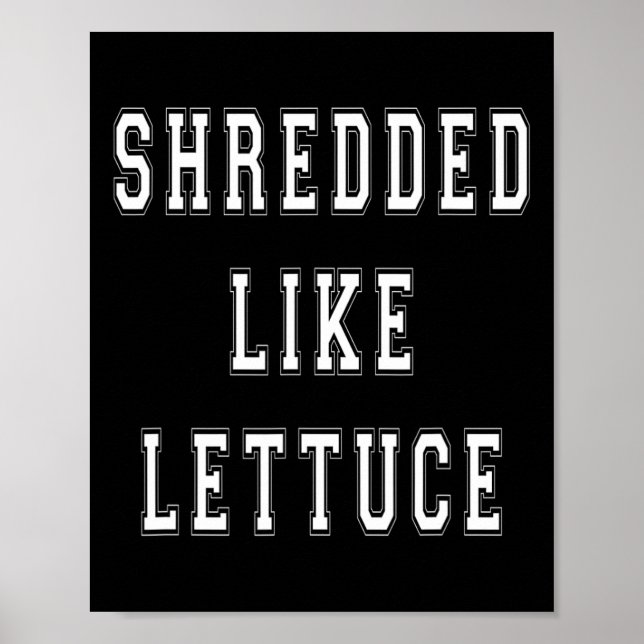 Póster Triturado como Lettuce Bodybuilding Funny Tee Shir (Frente)