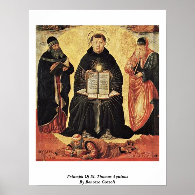 Póster Triunfo De Santo Tomás De Aquinas Por Benozzo Gozz (Frente)