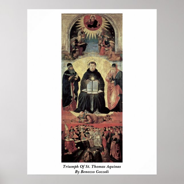 Póster Triunfo De Santo Tomás De Aquinas Por Benozzo Gozz (Frente)