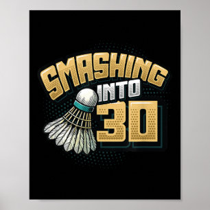 Póster Triunfo en 30 años de Badminton Lover 30th Birthd