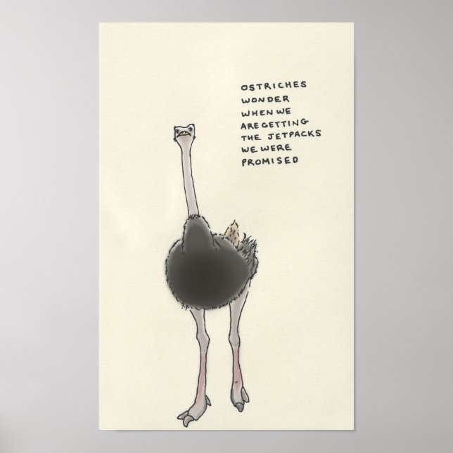 Póster trivialidad de avestruz (Frente)