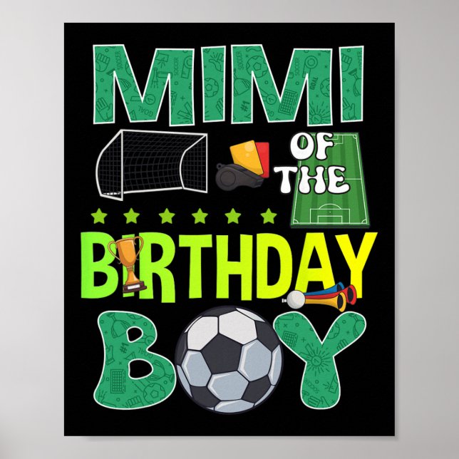 Póster Trofeo de fiesta de cumpleaños para niño con porte (Frente)