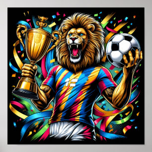 Póster Trofeo de fútbol campeón de fútbol de león Victori