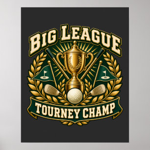Póster Trofeo de oro del campeón del torneo de grandes li