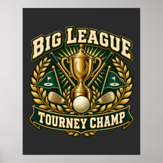 Póster Trofeo de oro del campeón del torneo de grandes li
