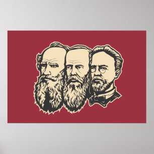 Póster Troika rusa: Tolstoy, Dostoevsky, Chéjov
